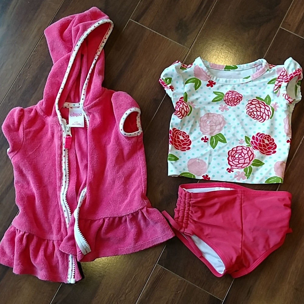 Baby Girl 6-9mo Swim Suit & cover-up